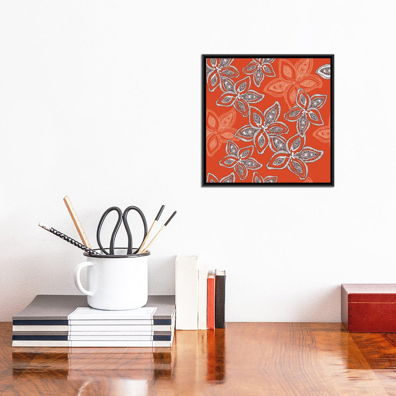 « hawaii pattern », impression sur toile tendue, H 26 po x l 26 po x P 1,5 po, Toile avec cadre noir
