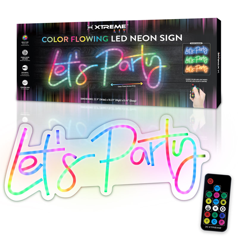 Enseigne lumineuse de fête 10,23 "Let's Party