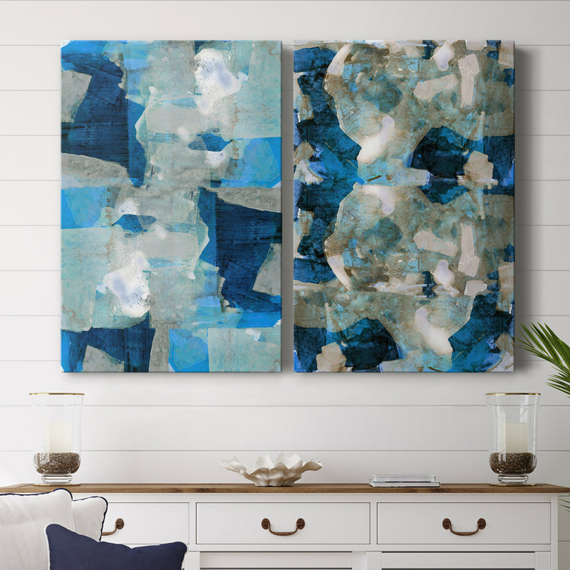 Impasto I - Toile tendue avec châssis de qualité supérieure - Prêt à accrocher, H 60 po x l 80 po