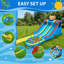 Grand parc aquatique gonflable avec souffleur - glissade double, pataugeoire et tapis pour enfants de 3 à 12 ans
