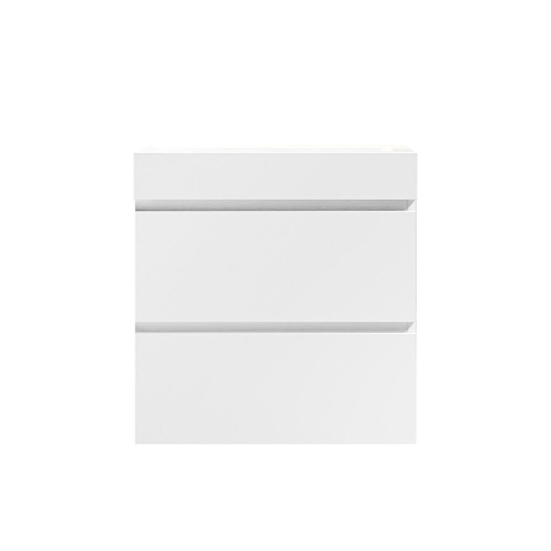 Meuble-lavabo simple mural 24 po avec plateau en pierre reconstituée Heideman, Blanc