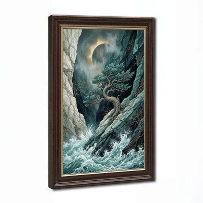 Art mural toile torsadée sur un canyon