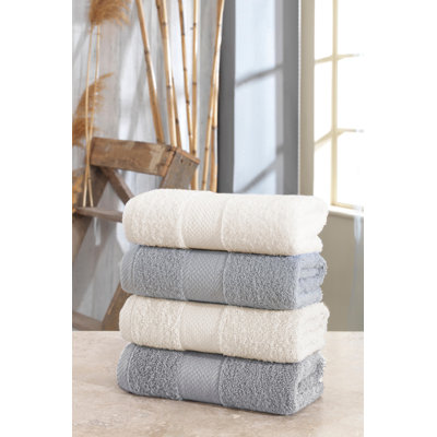 Ensemble de serviettes à main 100% coton 4 pièces Fatema