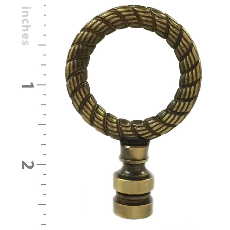 Faîteau de lampe à couronne de corde, Laiton antique