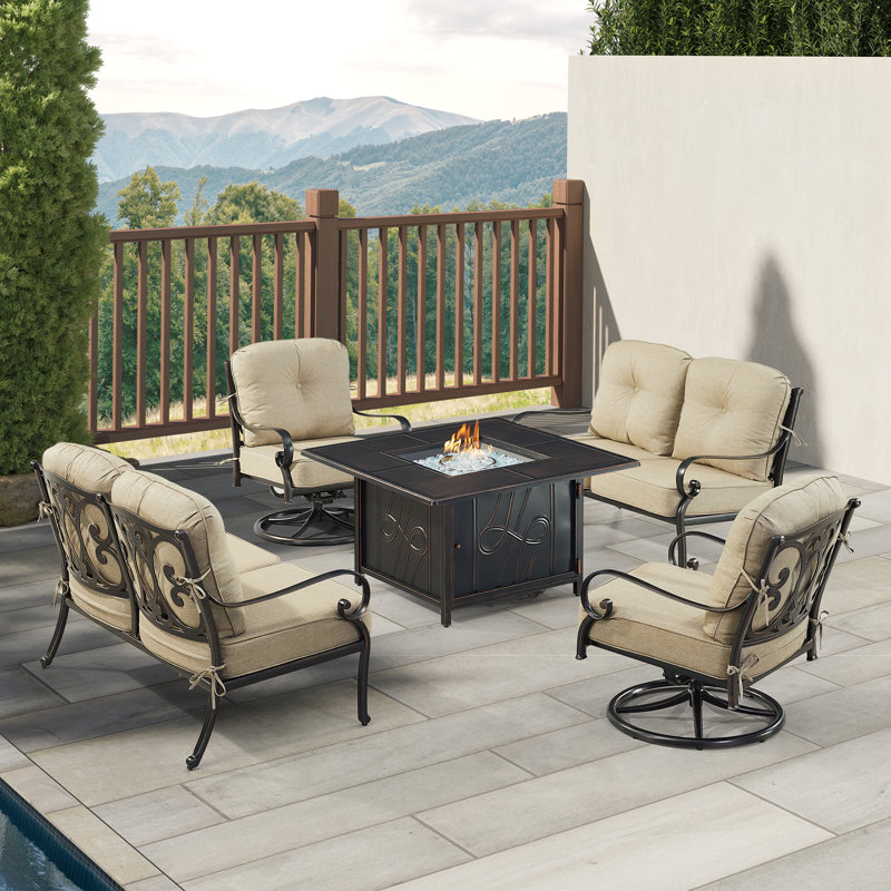 Haines Outdoor 5 - Piece Conversation Set