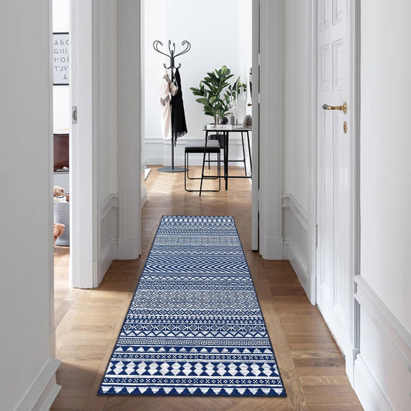 Tapis lavable antidérapant marocain, Tapis de couloir 2 pi x 8 pi