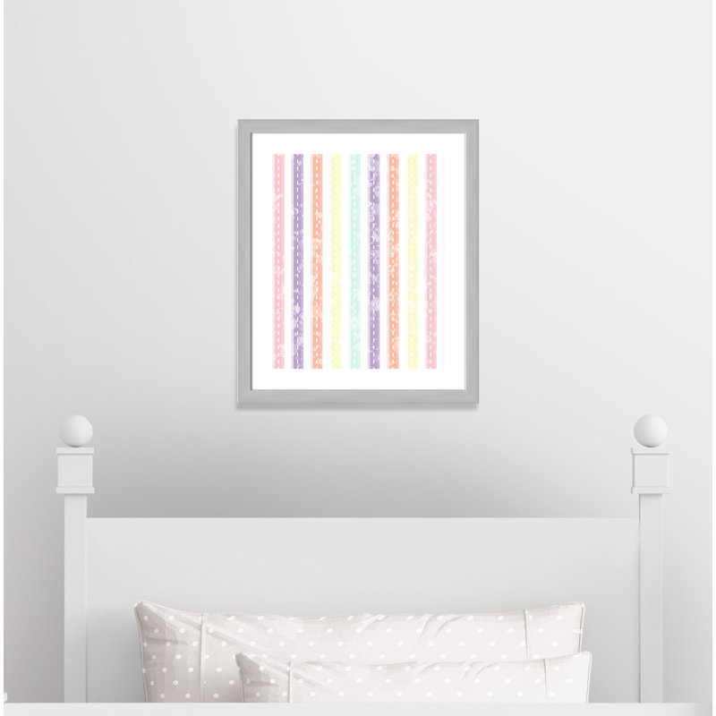 Adhésif décoratif Whimsical Stripe, H 26,5 po x l 22,5 po x P 0,625 po, Encadré plat argent