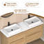 Dessus de meuble-lavabo blanc en pierre de quartz 60 po avec double vasque carrée en céramique