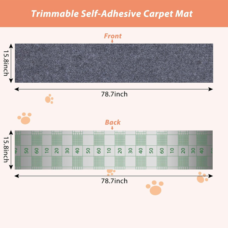 Self-Adhesive Cat Carpet Replacement For Cat Tree And Scratch Post Protector,Trimmable DIY Couch Protector From Cat Claws Scratching