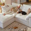 Causeuse modulaire 81,1 po, causeuse modulaire confortable, 2 sièges profonds et 2 repose-pieds avec rangement