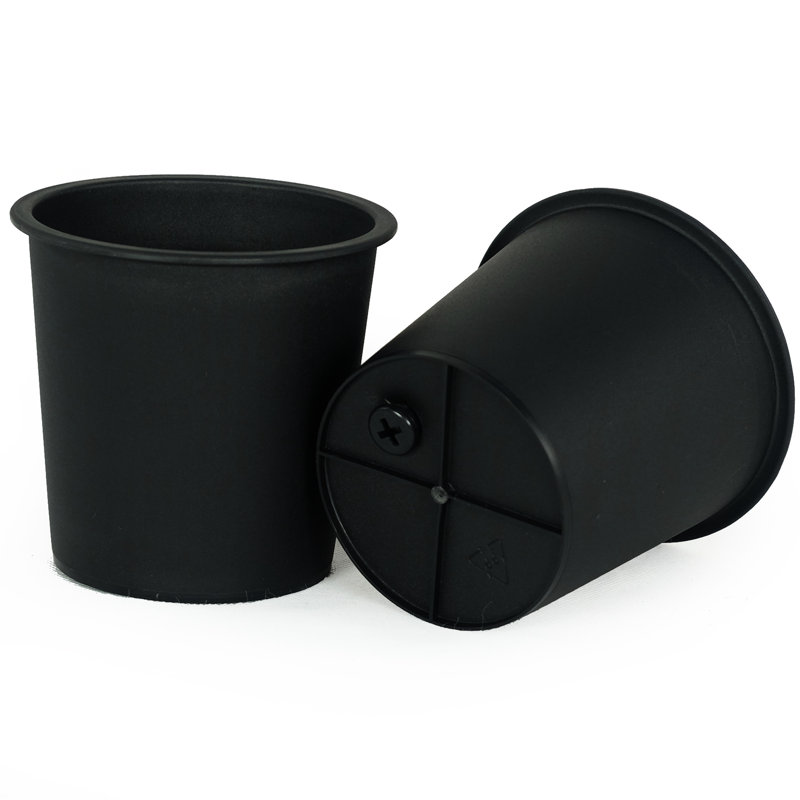 5" Round Plastic Garden Nursery Pot - Black Pots With Drainage 5 . And Weather . For Planting Storage Purposes. Crack Proof & Fade Plants . Ideal Various Plantings Storage.