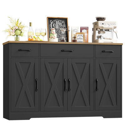 Adra 55.1'' Sideboard with 3 Drawers, Adjustable Shelves