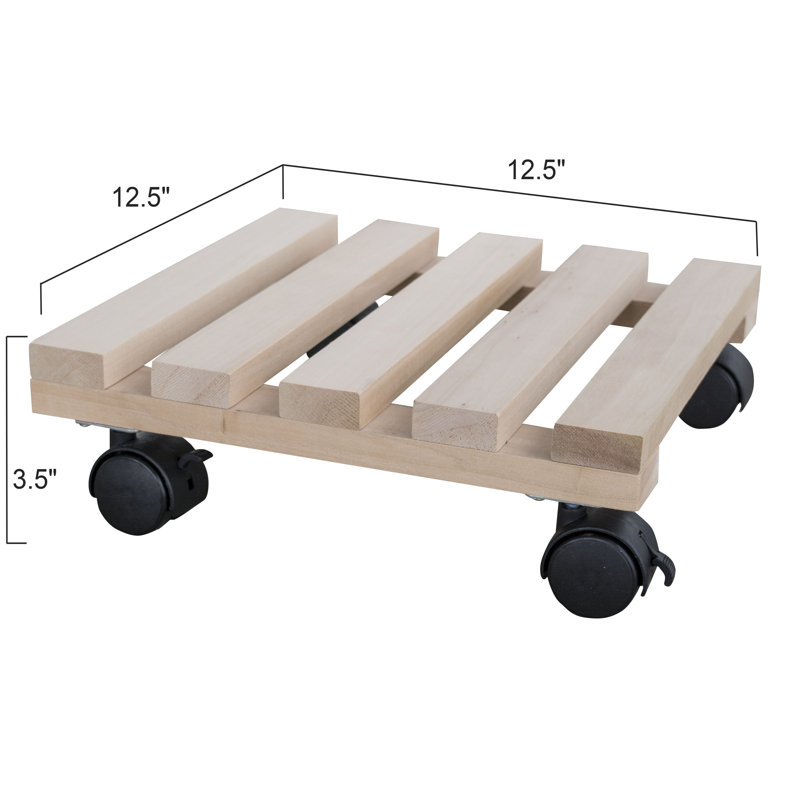 Odysseas Wood Caddy Plant Stand