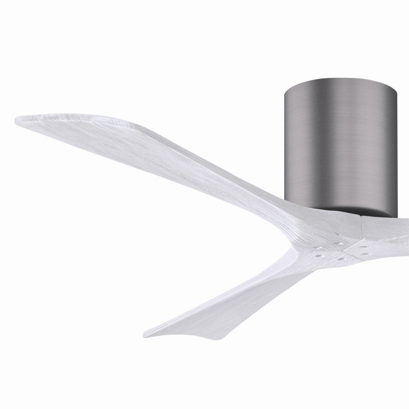 Ventilateur de plafond à 3 pales Olivier, Blanc mat, Étain brossé, 52"