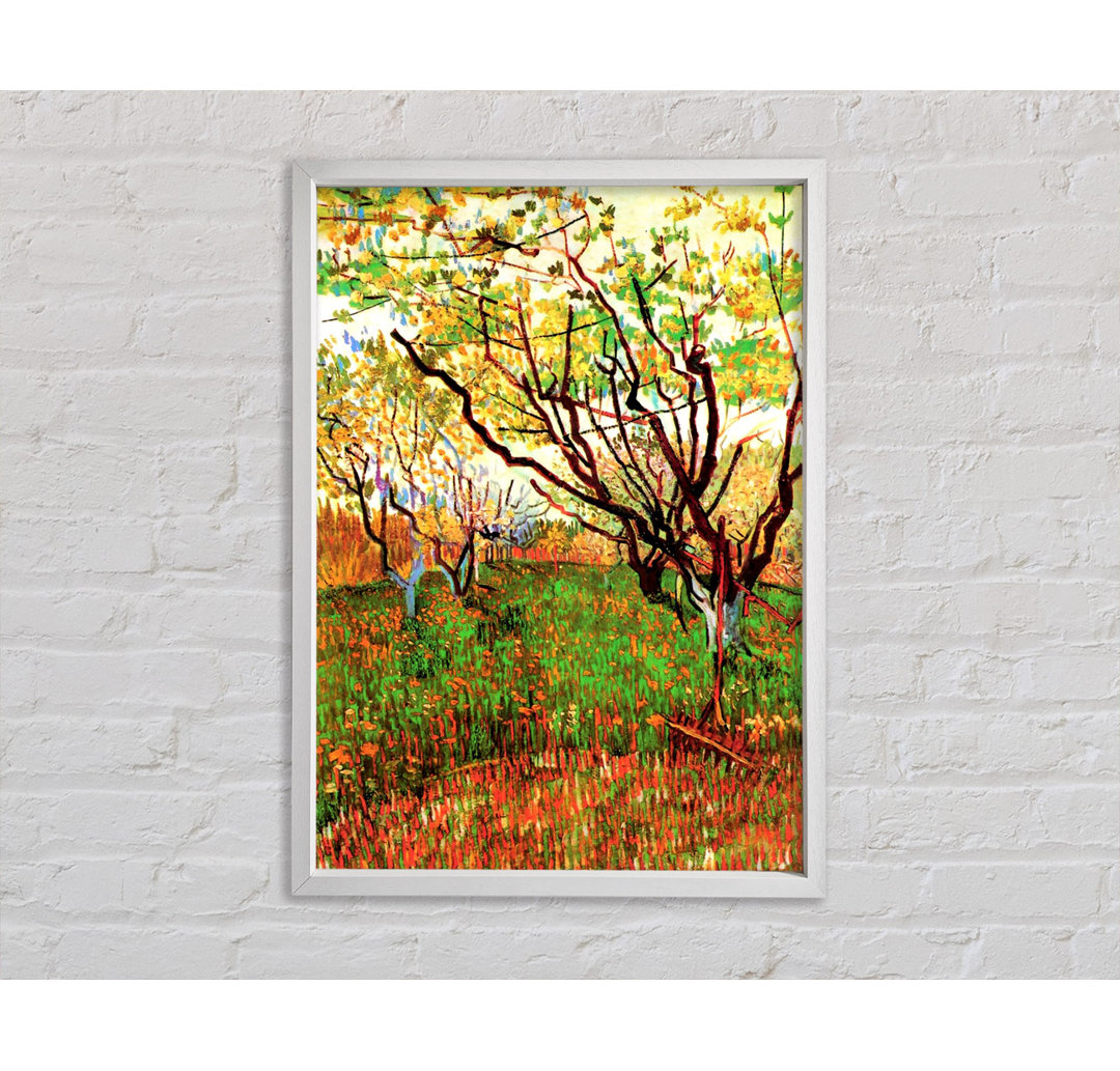 Van Gogh Orchard In Blossom - Einzelner Bilderrahmen Kunstdrucke auf Leinwand