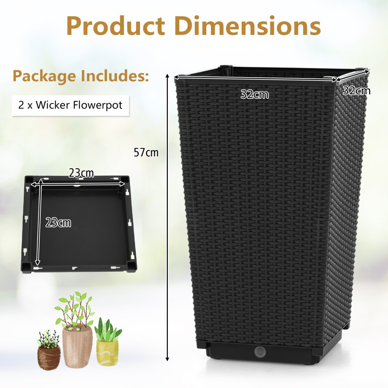 Naveya Pot Planter, Black
