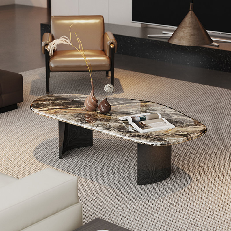 Creative Marble Coffee Table, 15.7" H x 47.2" L x 29.5" W