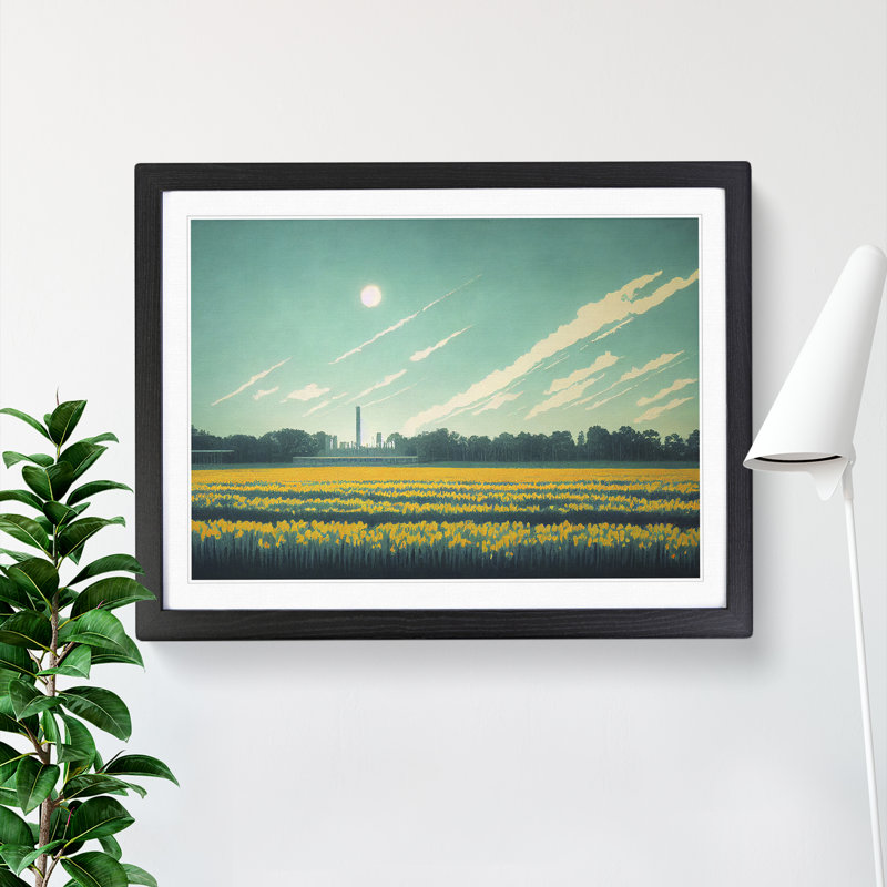 Intriguing Bluebell Field - Framed Print, Black, 46cm H x 64cm W x 2cm D