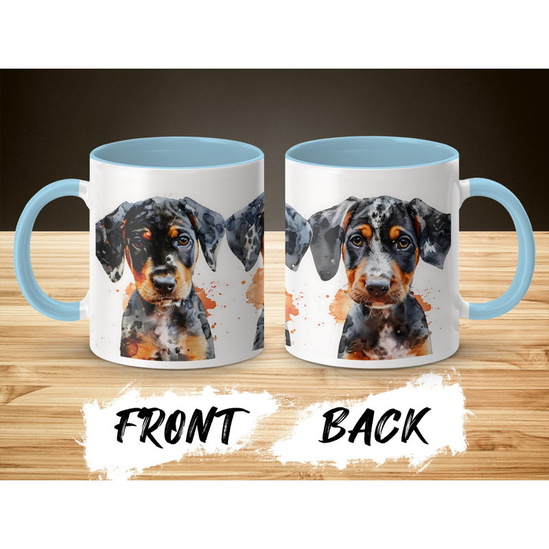 11oz Watercolour Doberman Puppy Design Coffee Mug, 2