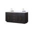 Ensemble de meuble-lavabo double en chrome l 72 po x P 22 po Abbey-105300786-112686609