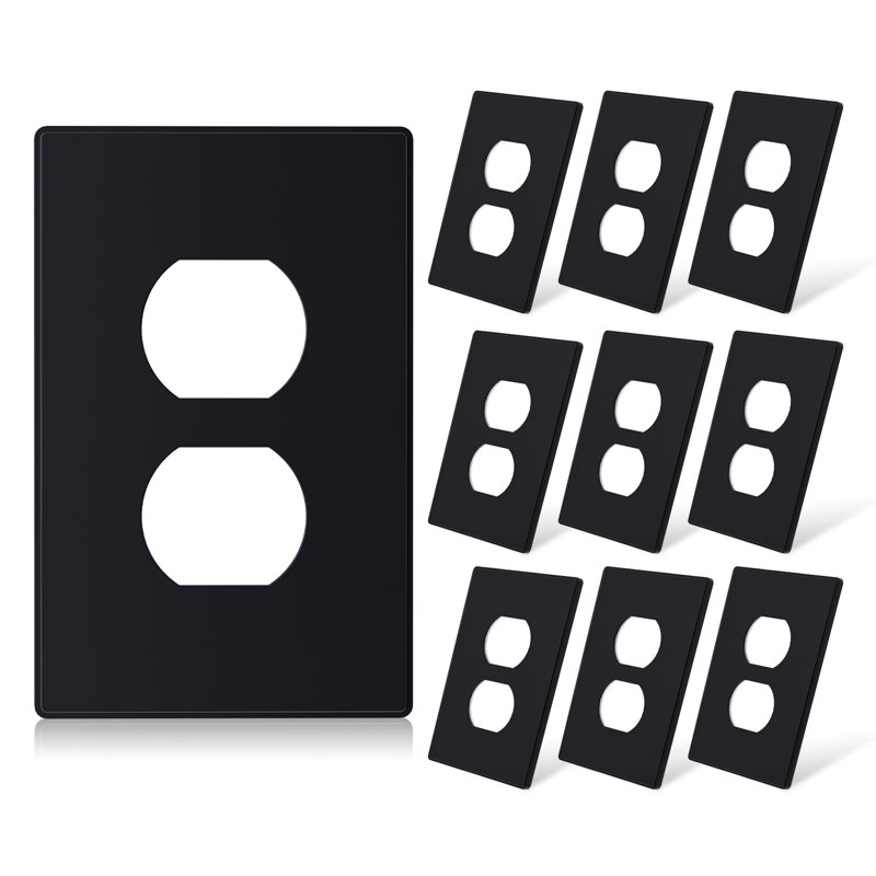 Sans objet 2 - plaque murale de sortie double en bande, Noir