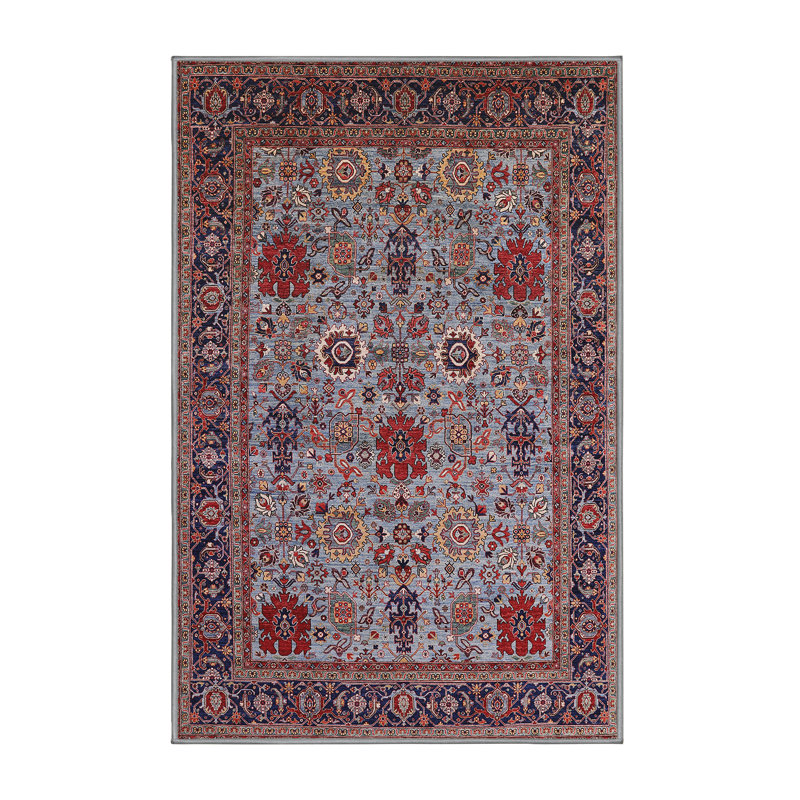 Tapis oriental bleu / rouge, Rectangle 5 pi x 7 pi