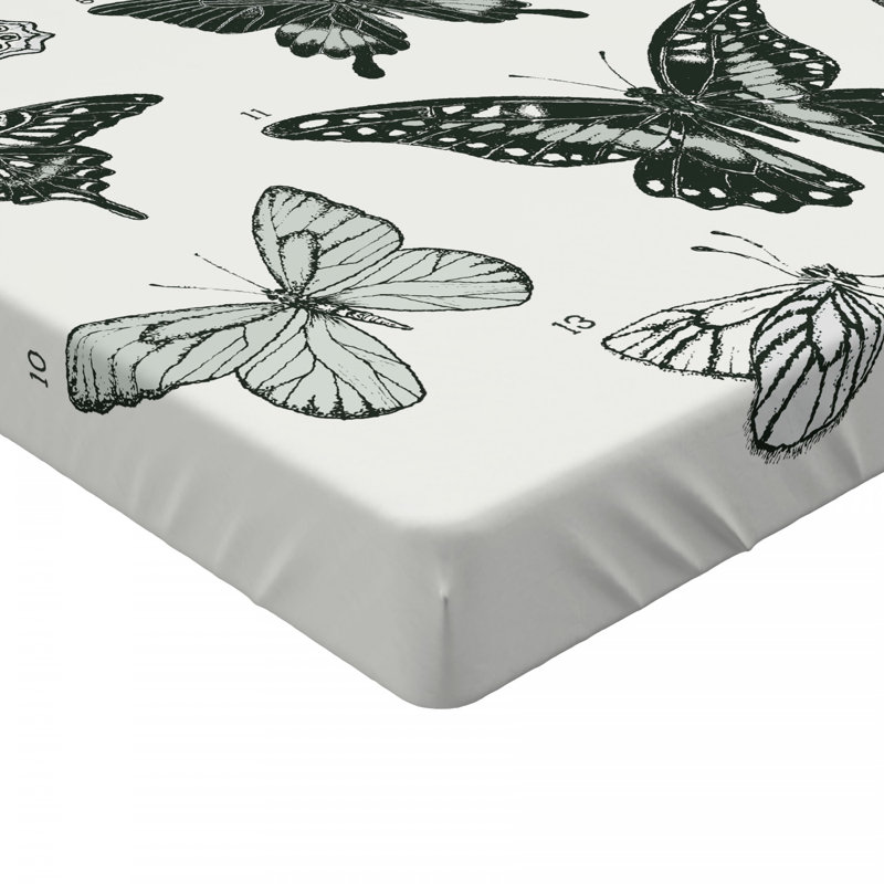 Butterfly Microfiber Fitted Sheet, Twin Fitted Sheet