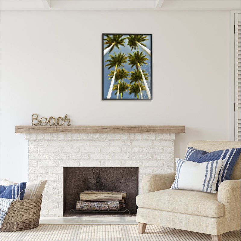 «Palm Trees Overhead» par Dennis Frates, Giclée encadrée noir minuit, H 30 po x l 24 po x P 1,5 po