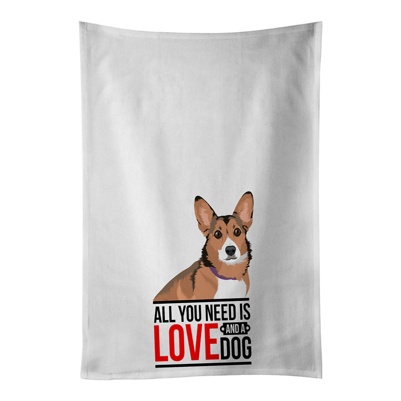Ensemble de 2 serviettes de cuisine Pembroke Welsh Corgi Sable and White