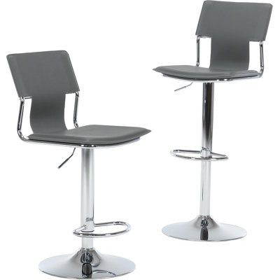 Adjustable Bar Stools Set of 2, Bar stools Set of 2 in Faux Leather, Swivel Bar Chairs Height Adjustable, Comfortable Bar Stools with Back for Kitchen