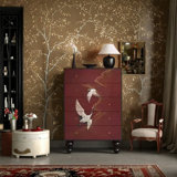 Walnut Wood Cabinet with Smooth Drawer Glides