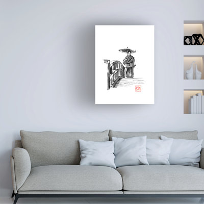 Péchane Samurai On The Bridge Canvas Art