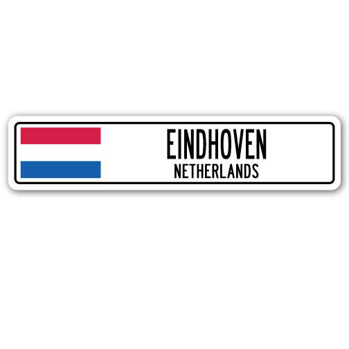 Panneau de signalisation en aluminium Eindhoven, Pays-Bas, H 6 po x l 24 po x P 1 po