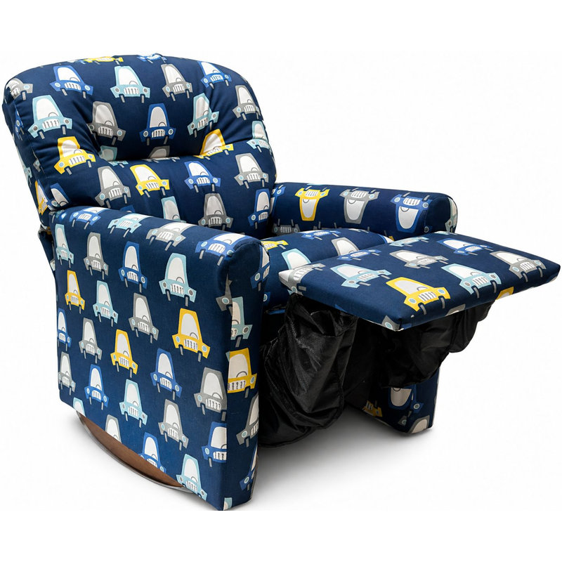 Chaise berçante pour enfants inclinable dans des voitures bleues marine - Plusieurs motifs disponibles!
