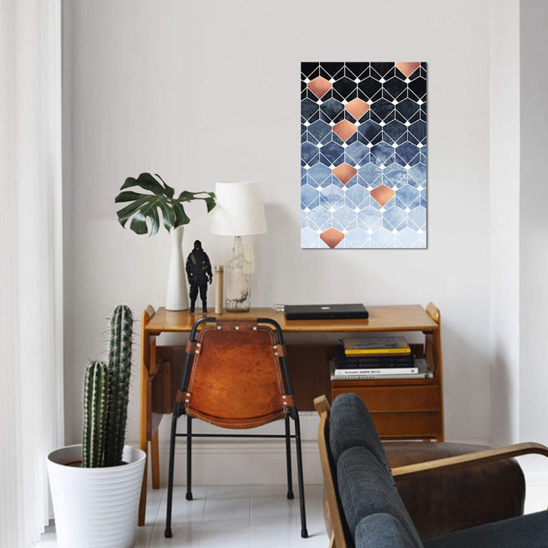 « cuivre diamants, rectangulaire » par elisabeth fredriksson, impression sur toile tendue, H 18 po x l 12 po x P 1,5 po