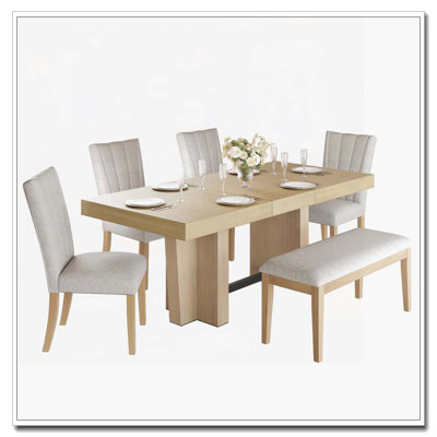 Ensemble de table de salle à manger 6 personnes Farmhouse