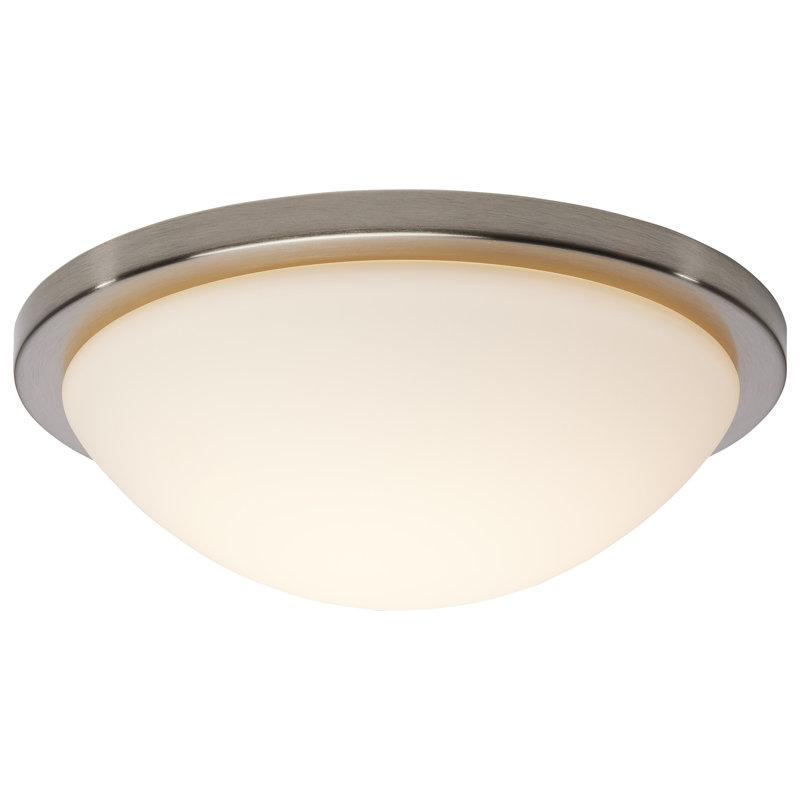 Glass LED Flush Mount, Brushed Nickel, 4" H x 13" W x 13" D