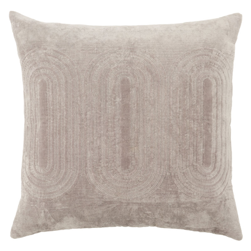 Ramona Square Cotton Pillow Cover & Insert, Steeple Gray/Silver/Silver Sconce, Down