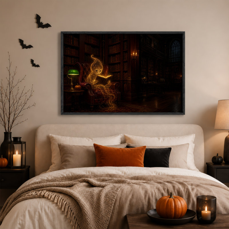 Art mural sur toile, "Glowing Ghost", H 32 po x l 48 po