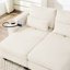 Canapé-lit 37,4 po en velours côtelé beige à double mode avec ports, porte-gobelets, rangement caché et poches latérales