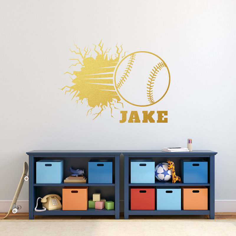 Décalcomanie murale découpée baseball Jimenez, Oui, Or