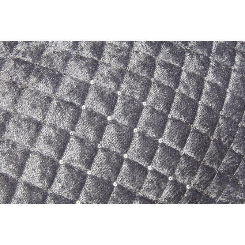 Glamour Velvet Bedspread with Pillow Shams Included, Silver