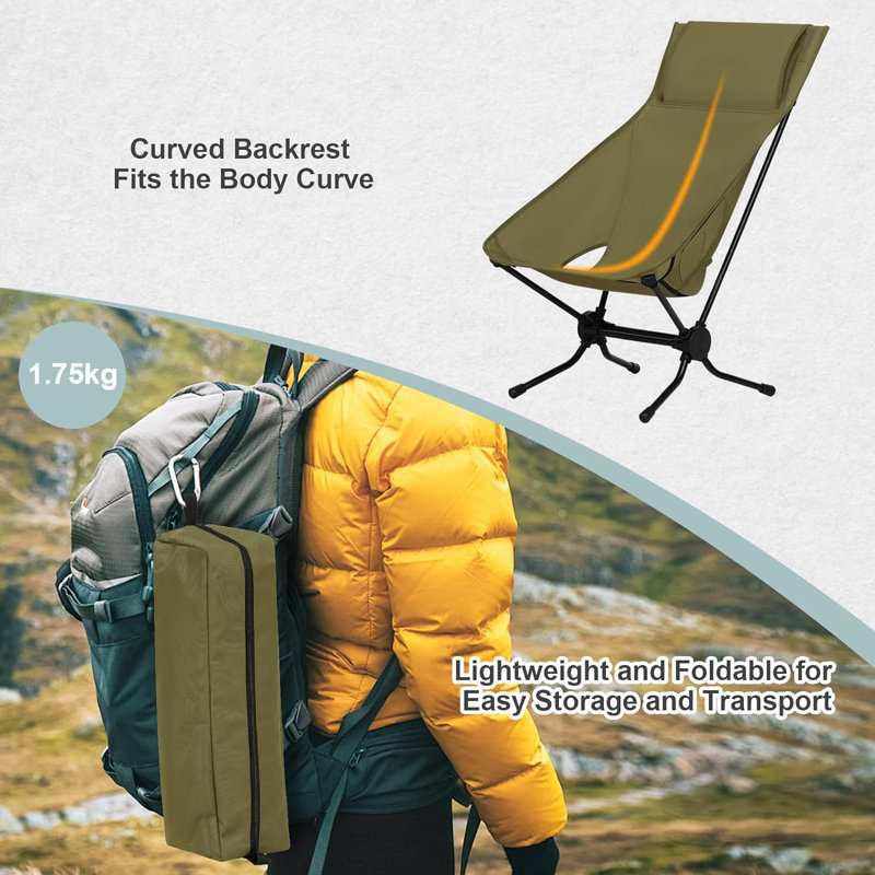 Breider Folding Camping Chair, Green