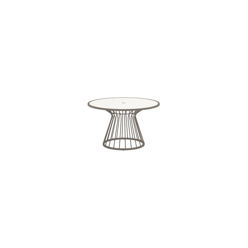 Kali 60 inch Round Dining Umbrella Table, 28" H x 48" W x 48" D, Gray