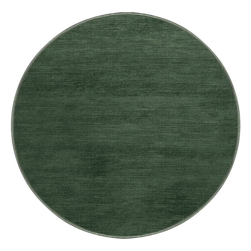 Tapis vert uni lavable à la machine, Rond 3 pi