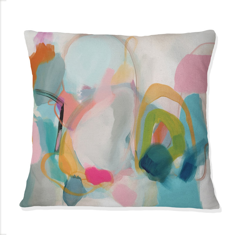 Coussin décoratif rose, minimalisme et fluidité V - Minimalisme abstrait