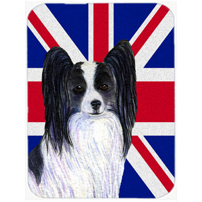 Papillon à trésors avec panneau de coupe en verre à drapeau anglais britannique caroline Union Jack