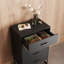 Commode à 4 tiroirs en bois pour chambre Ioannes, commode noire avec structure en métal robuste, commode moderne pour placard, vestibule, couloir-1636883706