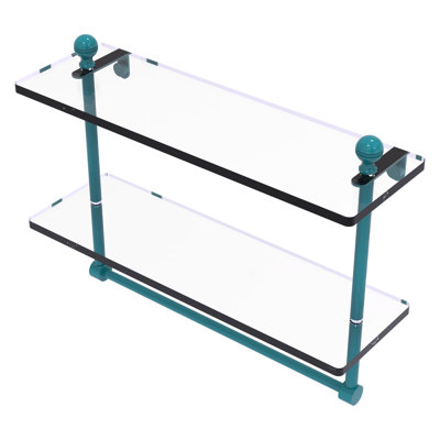 Tablette en verre à deux niveaux de la collection Mambo avec barre à serviettes intégrée MA
