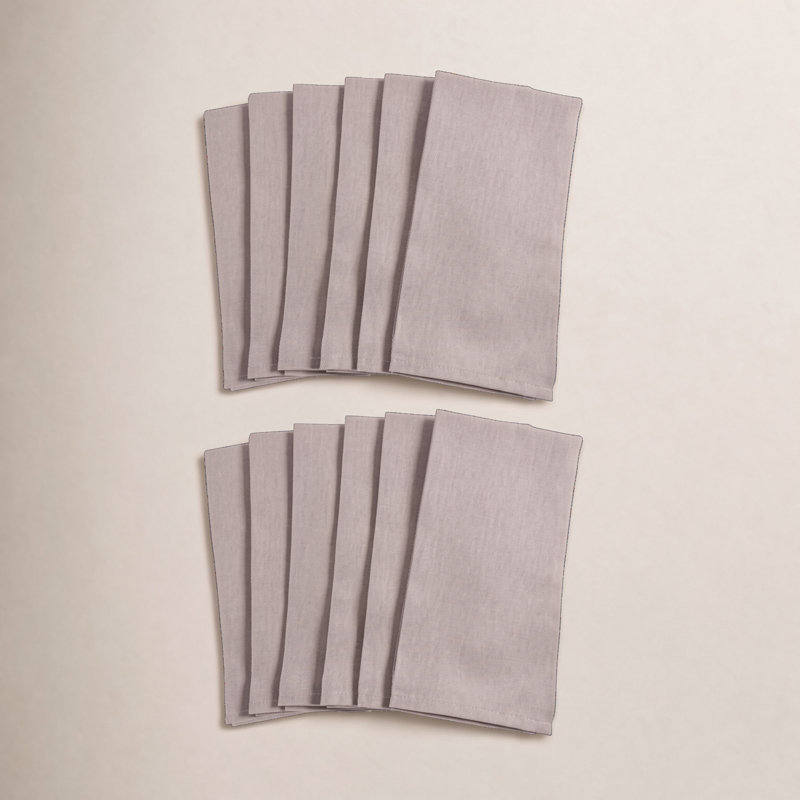 Chateau Cotton Blend Square Napkin, Gray